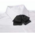 Black Adjustable Band Polyester Satin Floppy Bow Tie
